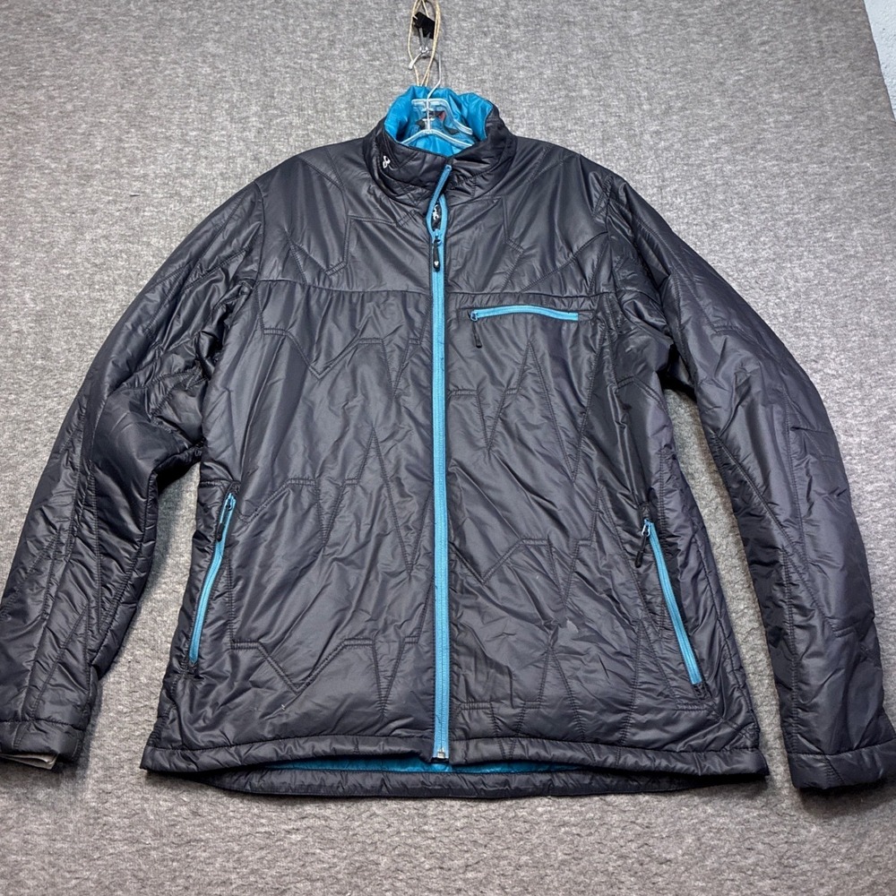 Stoic Luft Insulated Puffer Jacket Mens XL Black Blue Quilted Full Zip Ski Hike